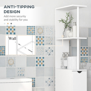 HOMCOM Tall Bathroom Cabinet Bathroom Storage Cabinet with Drawers by HOMCOM