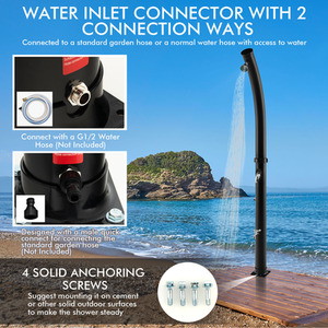 Garden Solar-Heated Shower - Black by Costway