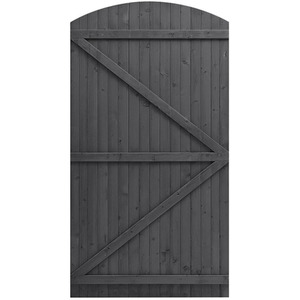 Wooden Arch Garden Gate - Grey / 105cm / 180cm by lifeideas