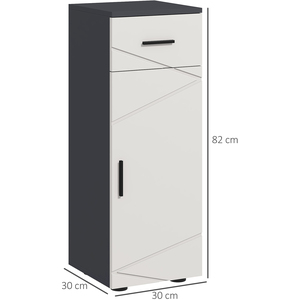 kleankin Slim Bathroom Storage Cabinet with Door and Drawer - Grey by kleankin