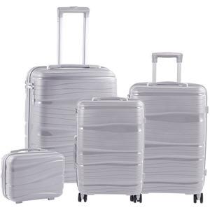 4PCS Lockable Travel Suitcase Set - Light Grey by Livingandhome
