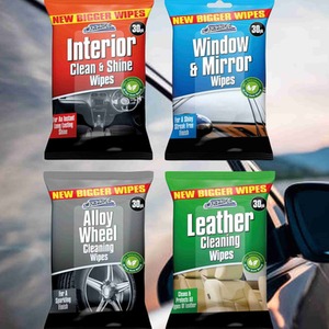 Car Cleaning Wipes Interior Exterior SET Dash Leather Window Wheel - White by Car-Pride