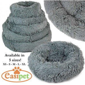 Fluffy Dog Bed in Grey - Grey / XL by Actiaspet