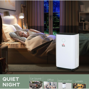 HOMCOM 16L Day 4L Portable Quiet Dehumidifier Home Laundry - White by HOMCOM