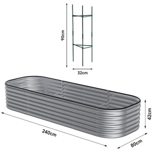 Silver Galvanized Steel Oval Raised Garden Bed by Livingandhome