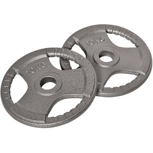 HOMCOM Weight Plates Grip Plate Sets - Silver / 2 by HOMCOM