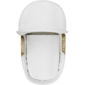 White Waffle Moses Basket with Natural Little Gem Rocking Stand - White by Kinder Valley