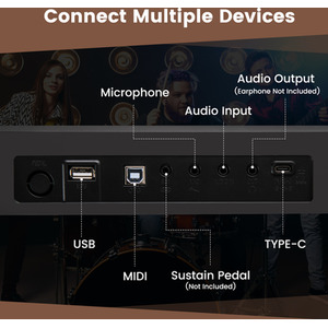 88 Key Foldable Electric Keyboard Piano - Black by Costway