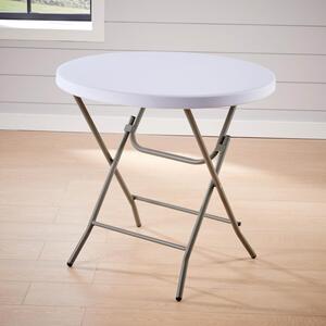 Home Source Folding Round Trestle Table - White by Home Source