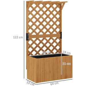 Outsunny Wooden Raised Garden Planter Box with Trellis by Outsunny