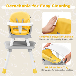 6-in-1 Baby Highchair - Yellow by Costway