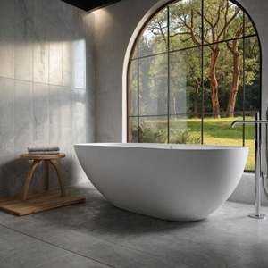 Talavera Freestanding Matt Stone Bath - White / 1700mm by Fino Stone