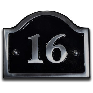 Aluminium Bridge House Number 16 - Black by The house nameplate company