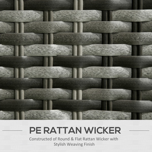 Outsunny Round Wicker Woven Rattan Garden Furniture - Grey by Outsunny
