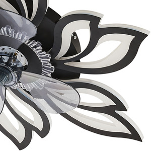 Petal-Shaped Ceiling Fan Light - Black by Livingandhome