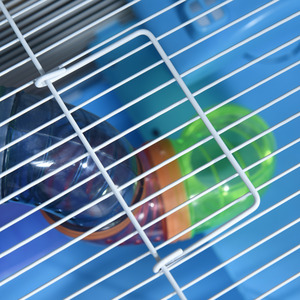 Pawhut Hamster Cage Carrier Small Animal House with Exercise Wheels Tunnel Tube - Blue by PawHut