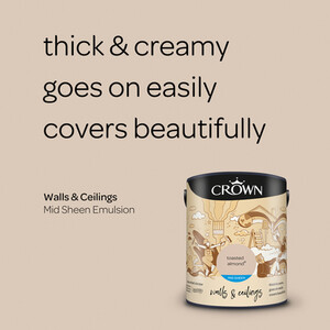 Crown Walls and Ceilings Mid Sheen Emulsion - Toasted Almond / 5l by Crown Paints