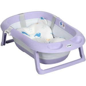 ZONEKIZ Foldable Baby Bathtub with Non-Slip Support Legs - Purple by ZONEKIZ