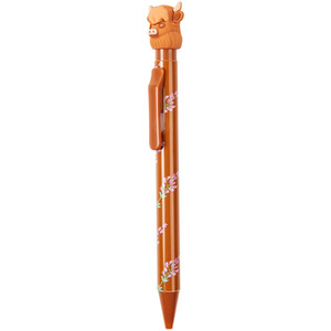 Highland Cow Topper Pen - Brown