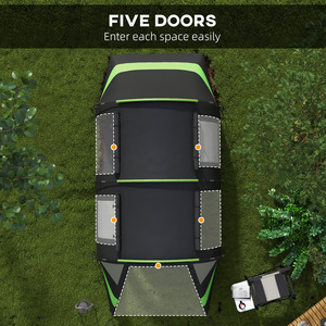 Outsunny 4-5 Person Blackout Camping Tent with Bedroom and Living Room - Black by Outsunny