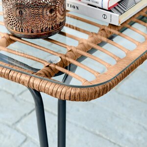 Outdoor Rattan Sofa - Lisbon Garden Sofa Chairs Table Set - Wicker and Cream - Beige by FurnitureboxUK