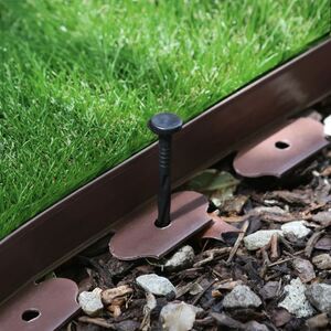 Flexible Plastic Lawn Edging - 100m x 4cm - Brown - Brown by Harbour Housewares