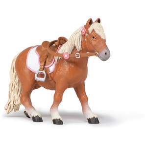 PAPO Horses and Ponies Shetland Pony with Saddle Toy Figure - Brown by PAPO