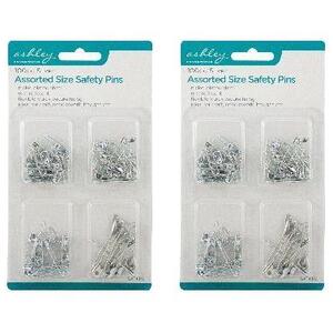 Steel Safety Pins - Assorted Sizes - Silver / 200 by Ashley