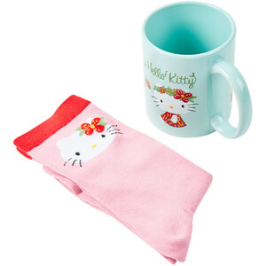 Strawberry Hello Kitty Mug and Sock Set - Blue and Pink