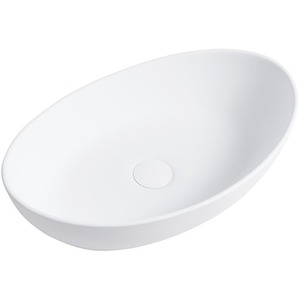 Leon Countertop Matt Stone Basin - White by Fino Stone
