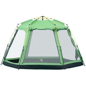 Outsunny 6 Person Camping Tent Pop-up - Green, Black by Outsunny