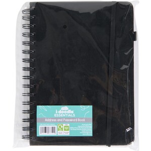 Address and Password Book - Black by i-doodle essentials
