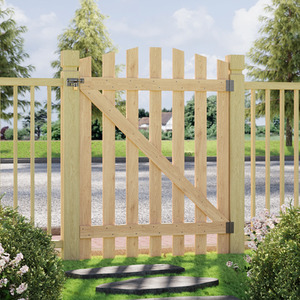 Solid Wood Garden Gate with Z-Shaped Structure by Livingandhome