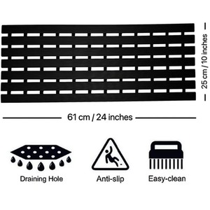 PVC Duckboard Shower Mat Narrow - Black by Nicoman