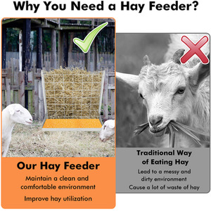 Livestock Hay Rack Forage Rack - Silver by Costway