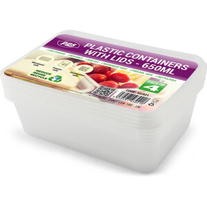 Pack of Four Plastic Containers with Lids