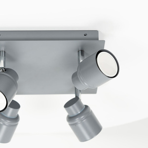 Benton Grey 4 Way Bathroom Ceiling Square Spotlight - Grey by ValueLights