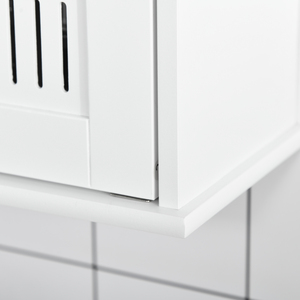 kleankin Bathroom Mirror Cabinet Wall Mount Storage Cupboard - White by kleankin