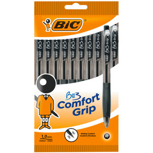 Pack of 10 BIC BU3 Comfort Grip Pens by BIC