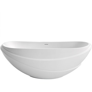 San Sebastian Freestanding Matt Stone Bath - White by Fino Stone