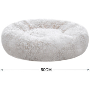 Fluffy Donut Pet Bed with Soft Plush by Livingandhome
