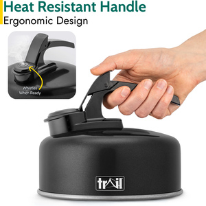 Lightweight Whistling Camping Kettle - Black / 16cm by Trail