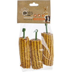 Pack of 3 Corn on the Cob Small Animal Treats 100g