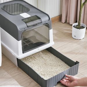 Fully Enclosed UV Sterilization Cat Litter Box by Livingandhome