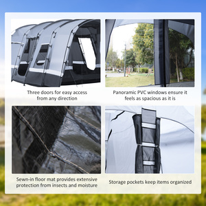 Outsunny 8-Person Camping Tent Tunnel Design with 4 Large Windows by Outsunny