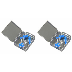Set of 2 Waterproof Ear Plugs and Nose Clips - Blue