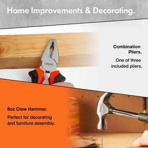 Cordless Hand Drill and Household Tool Kit - Black by VonHaus