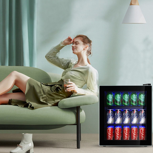 46L Mini Fridge Beverage Cooler Refrigerator - Black by Costway