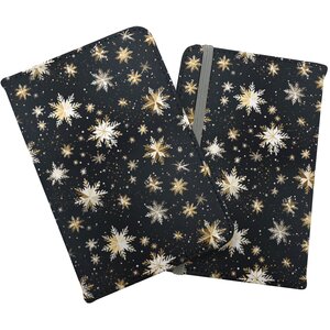 Silver Gold Snowflake Pattern Passport Cover - Blue by Warren Reed - Designer