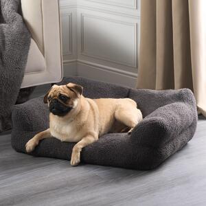 Teddy Fleece Pet Sofa Bed - Charcoal by OHS